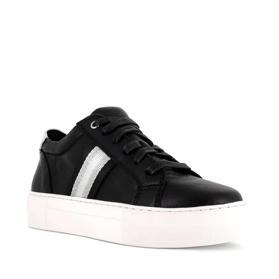 Elastic Gusseted Tongue Stable Wear ZONK - BLACK LEATHER