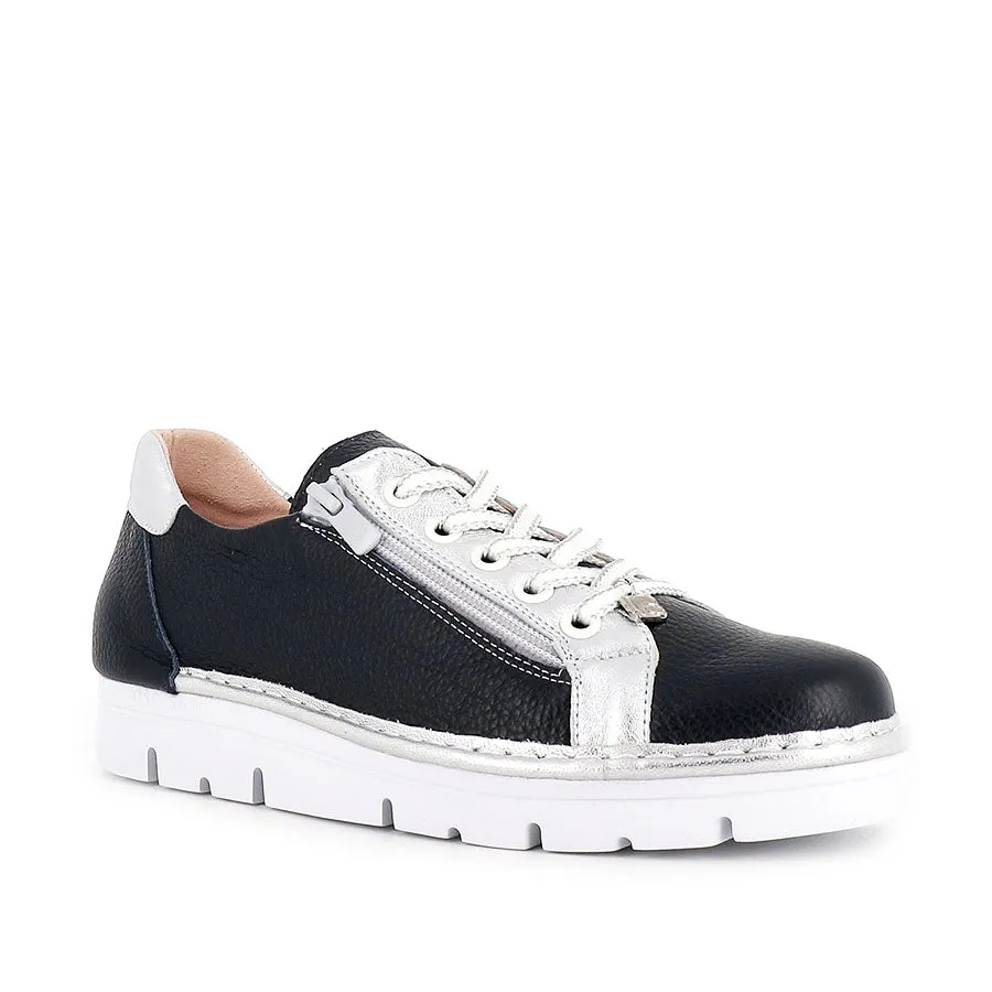 JACKIE JS-2001 - DARK NAVY/SILVER LEATHER Quick Dry Fabric
