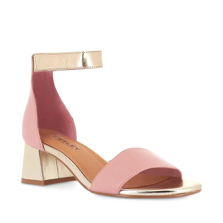 Heel Cushion Shoes Peace Feel ADAIR - BLUSH GOLD LEATHER