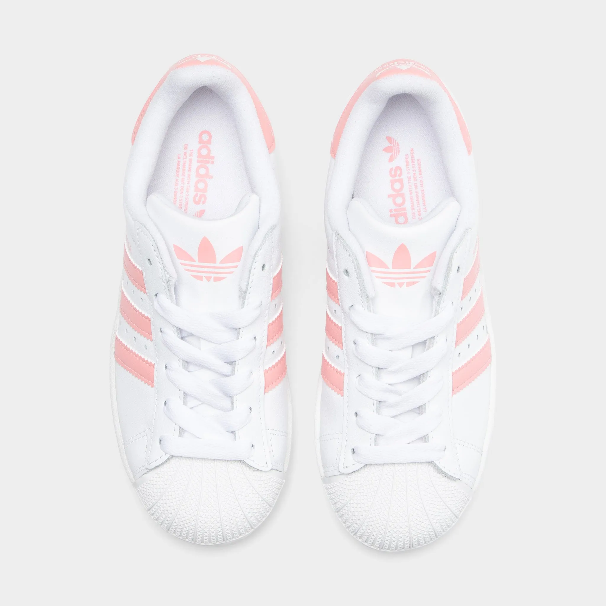 Edgy Business Trip adidas Junior's Superstar 2 White / Semi Pink Spark