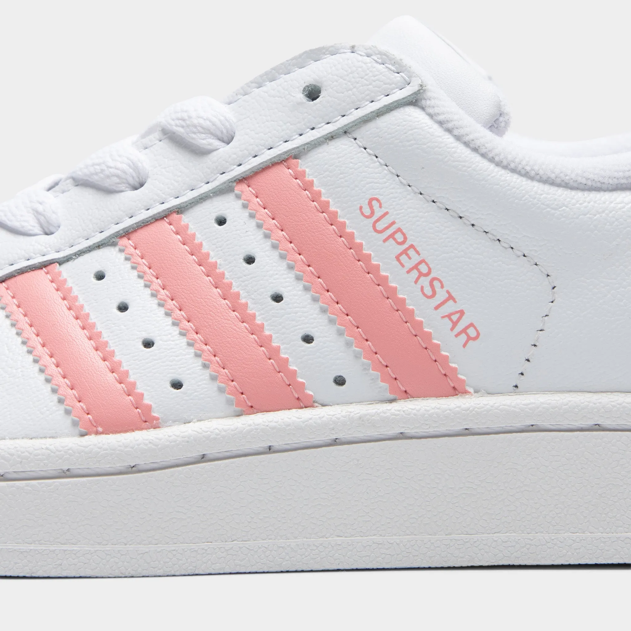 Textured Upper adidas Junior's Superstar 2 White / Semi Pink Spark