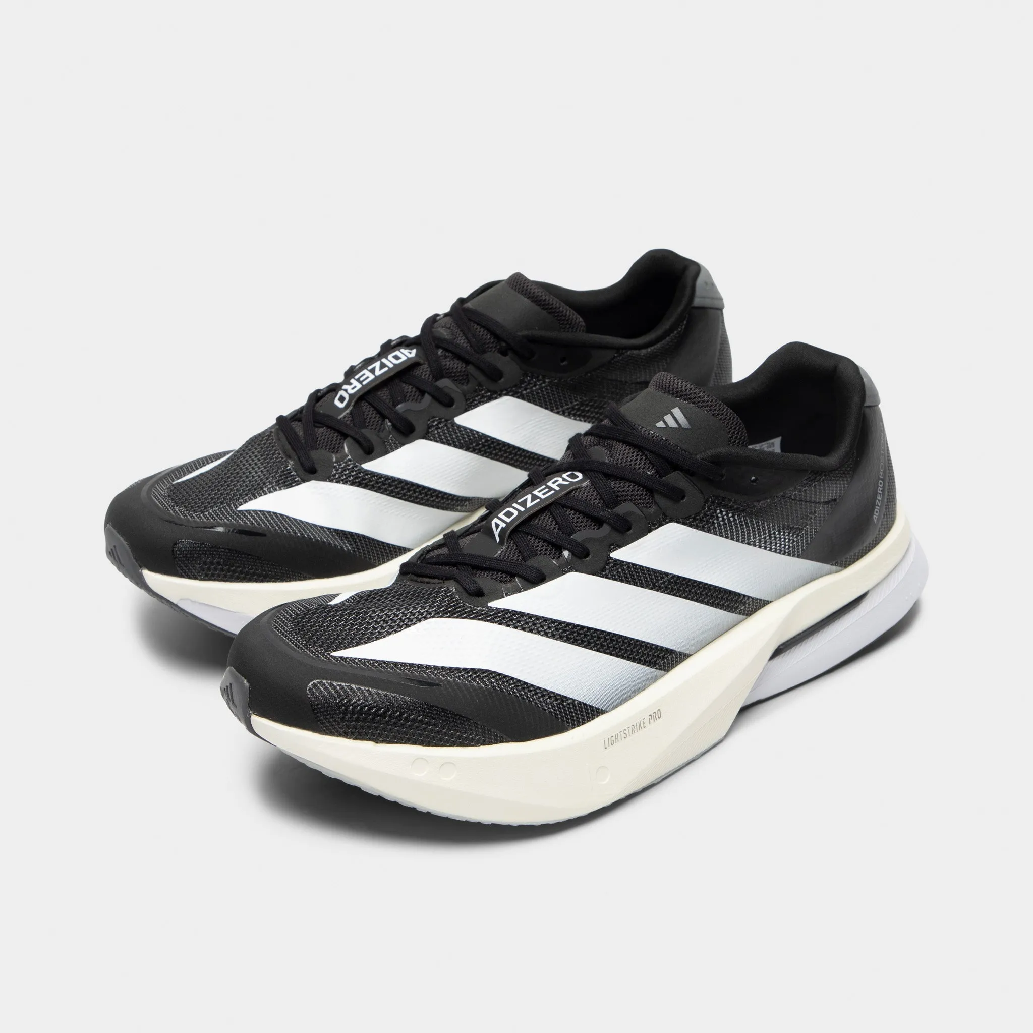 adidas Adizero Boston 13 Black / White - Grey Ease of Use Impact Diffusion Plate