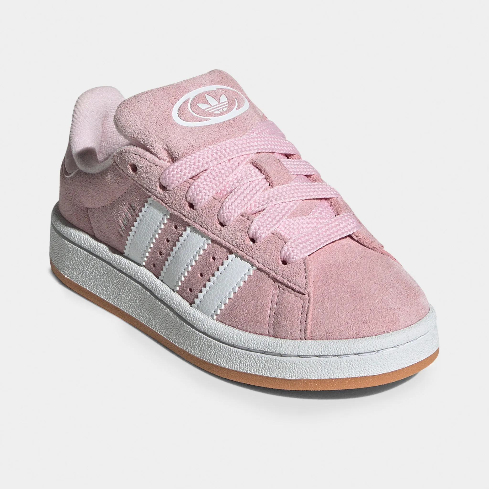 adidas Children's Campus 00s Cloud Pink / White - Gum Knit Upper Outdoor Use