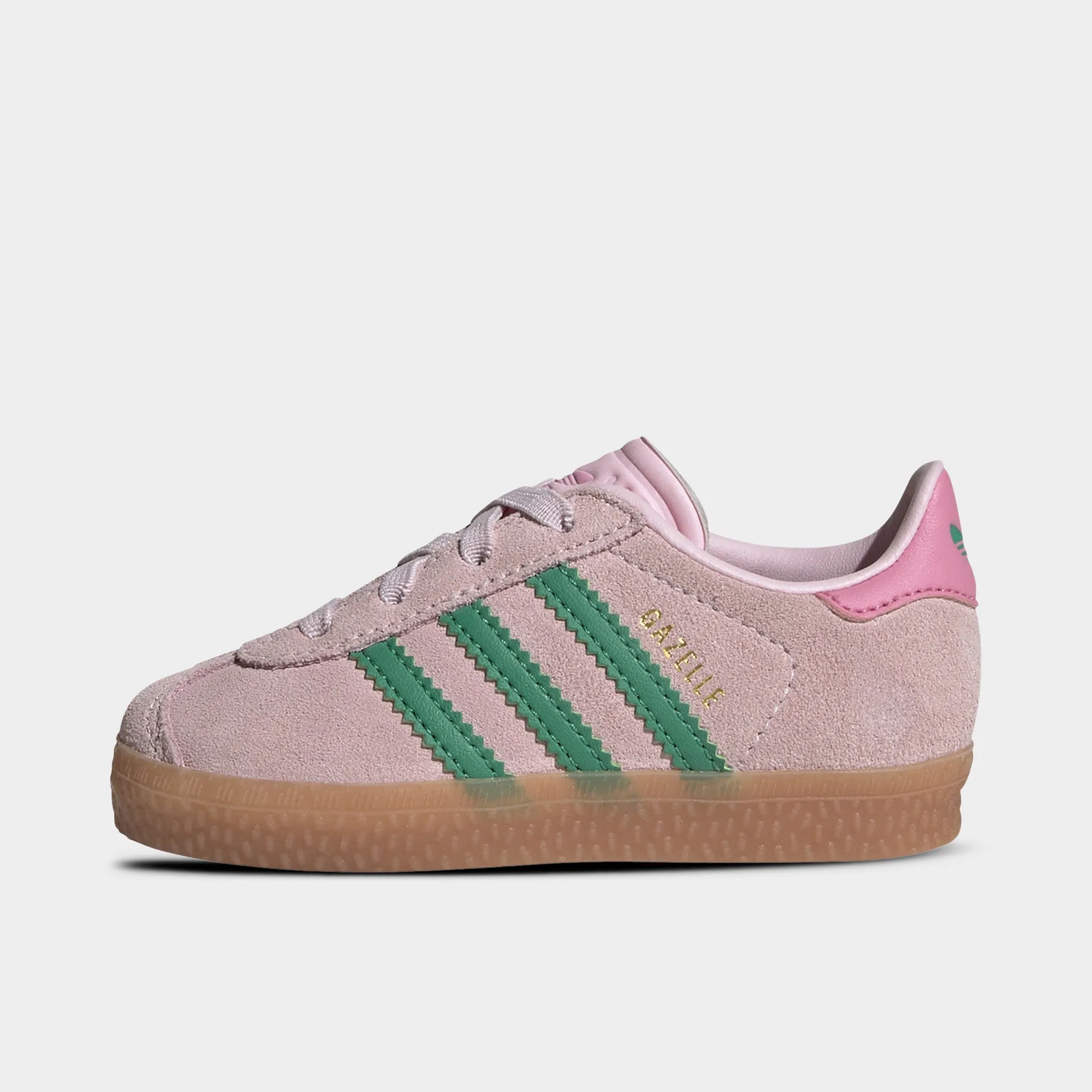adidas Infants' Gazelle Pink / Green Breathable Fit Mid Top Style