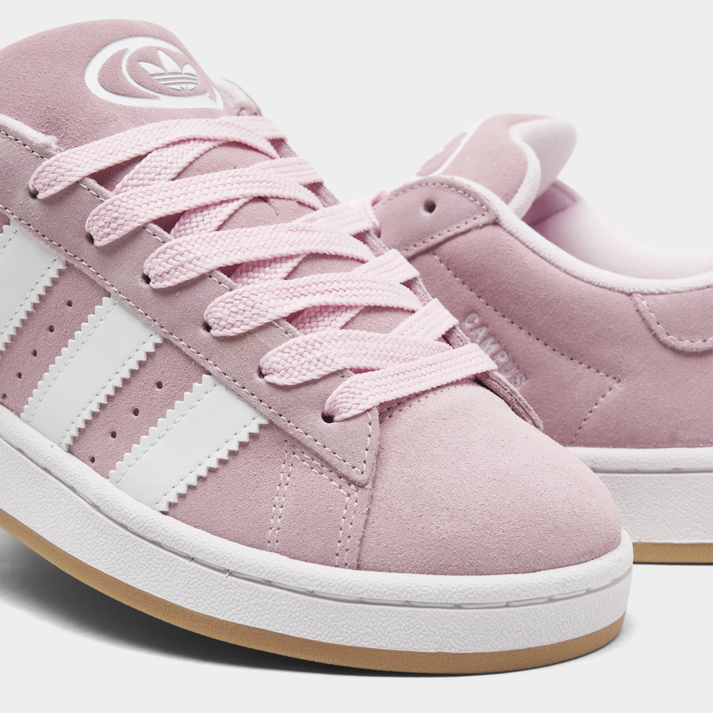 adidas Juniors' Campus 00s Clear Pink / White - Gum Beneficial Travel Shoes
