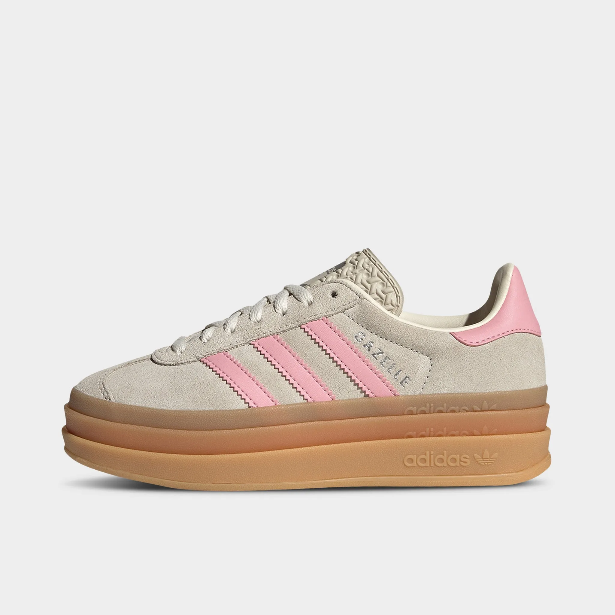 Gym-Friendly High Rebound Cushioning adidas Juniors' Gazelle Bold Grey / Alumina - Semi Pink Spark