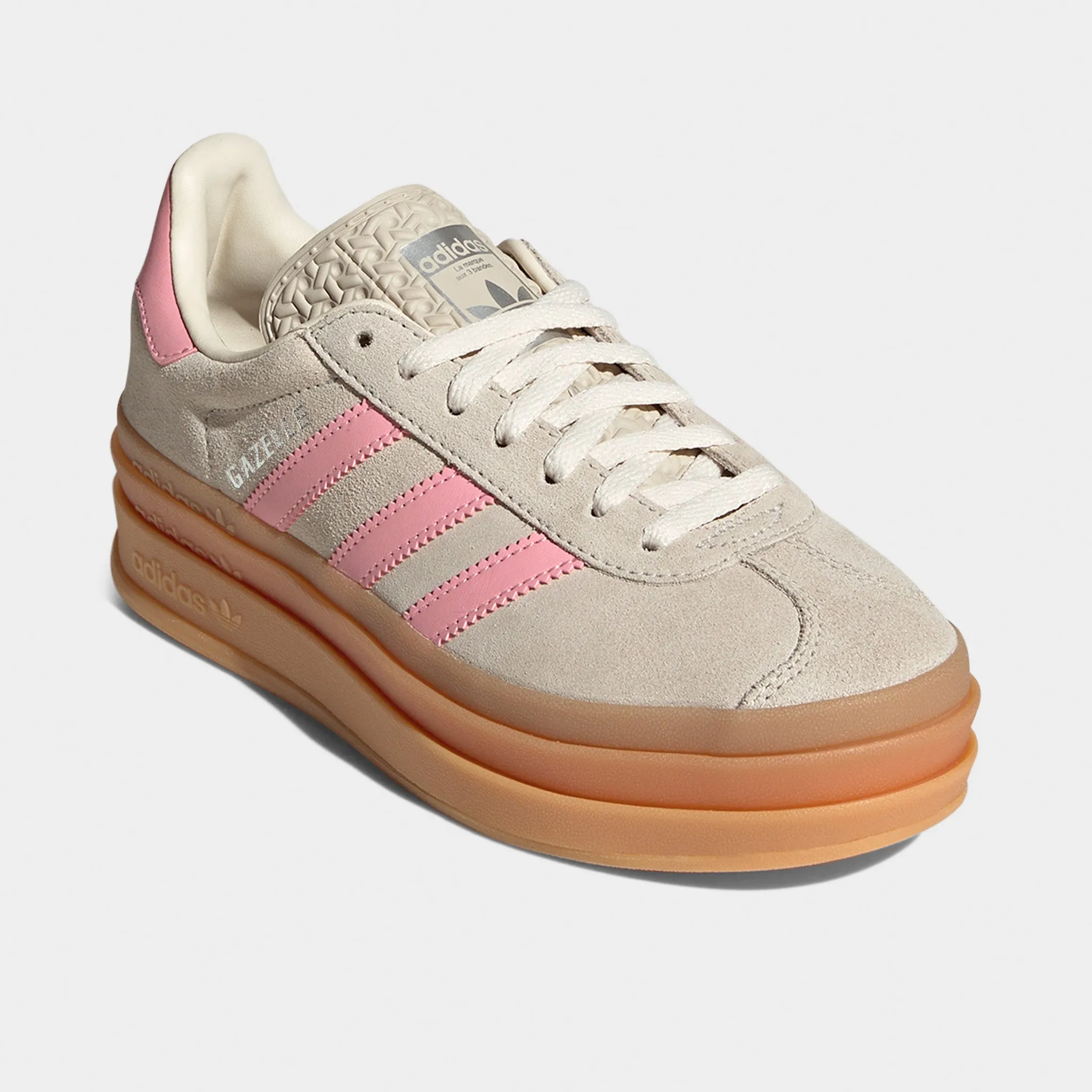 adidas Juniors' Gazelle Bold Grey / Alumina - Semi Pink Spark Orthopedic Fit