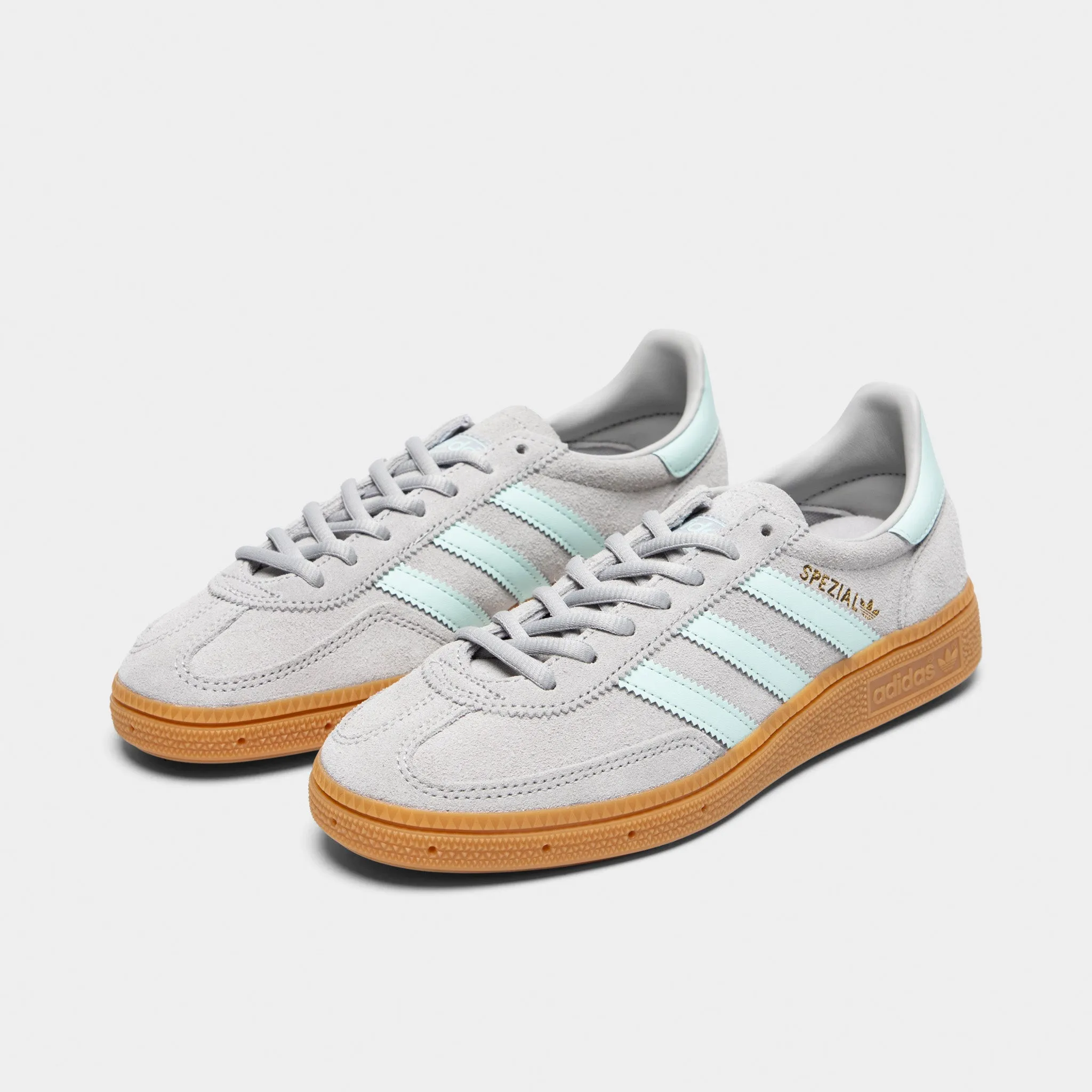 Natural Grip adidas Originals Juniors' Handball Spezial J Grey / Halo Mint - Gum