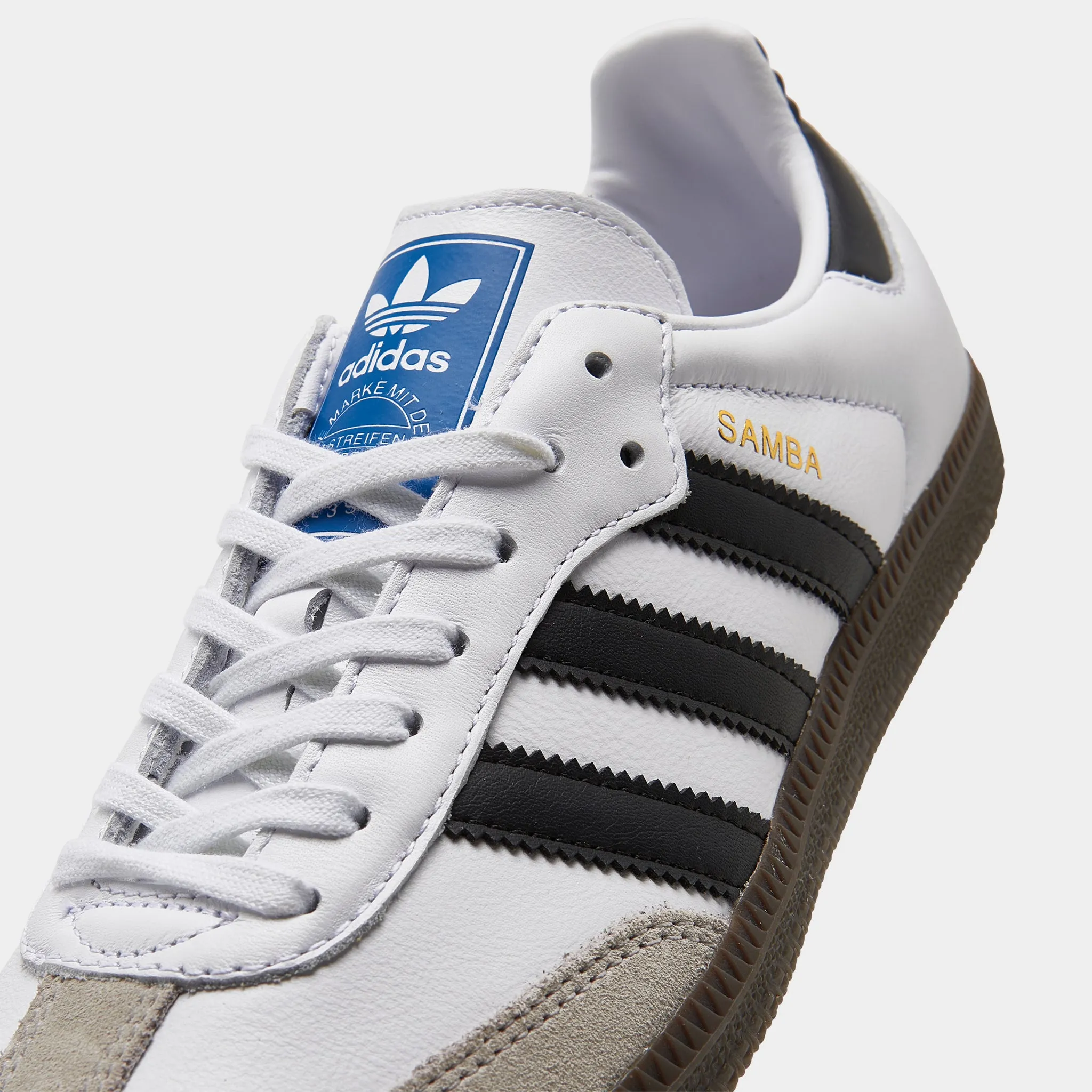 adidas Originals Juniors' Samba OG Core White / Core Black - Gum wedge