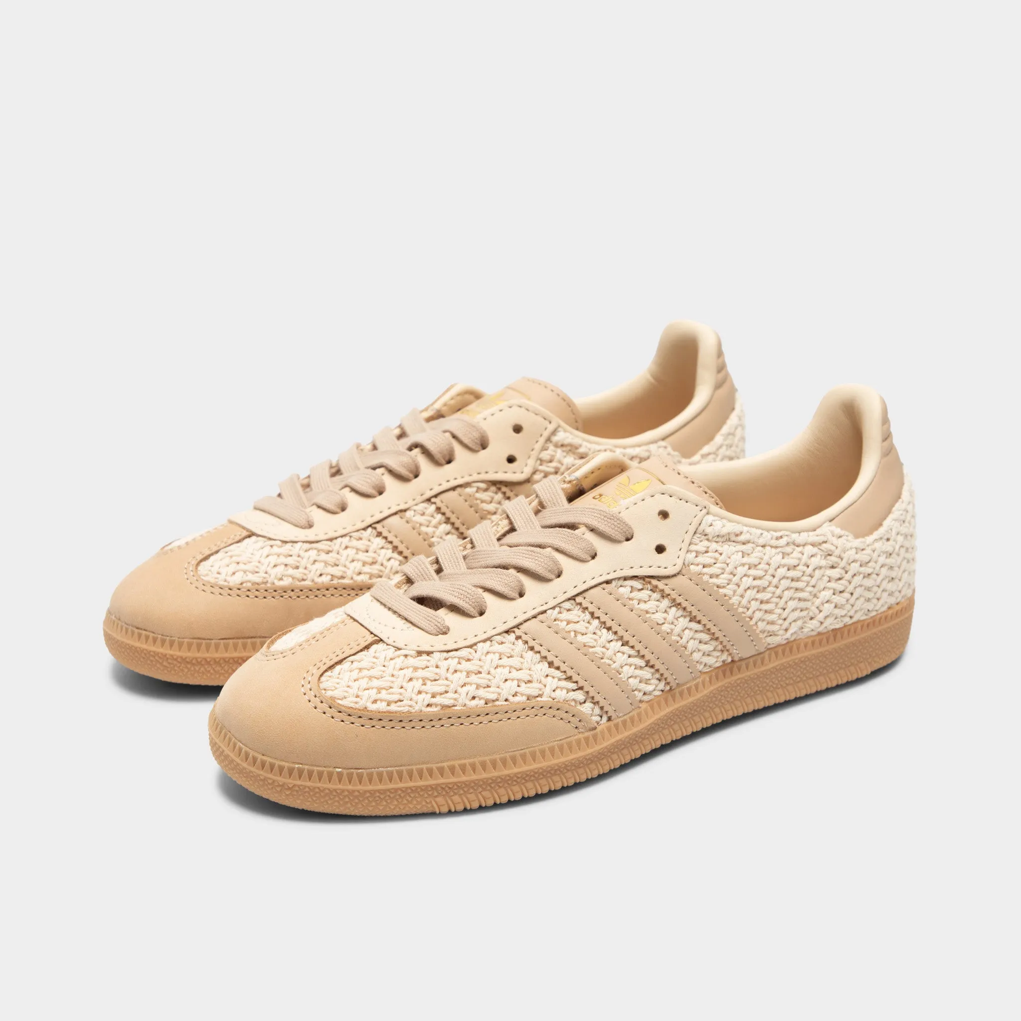 adidas Women's Samba OG Sand Strata / Magic Beige - Gum Breathable Tongue Construction
