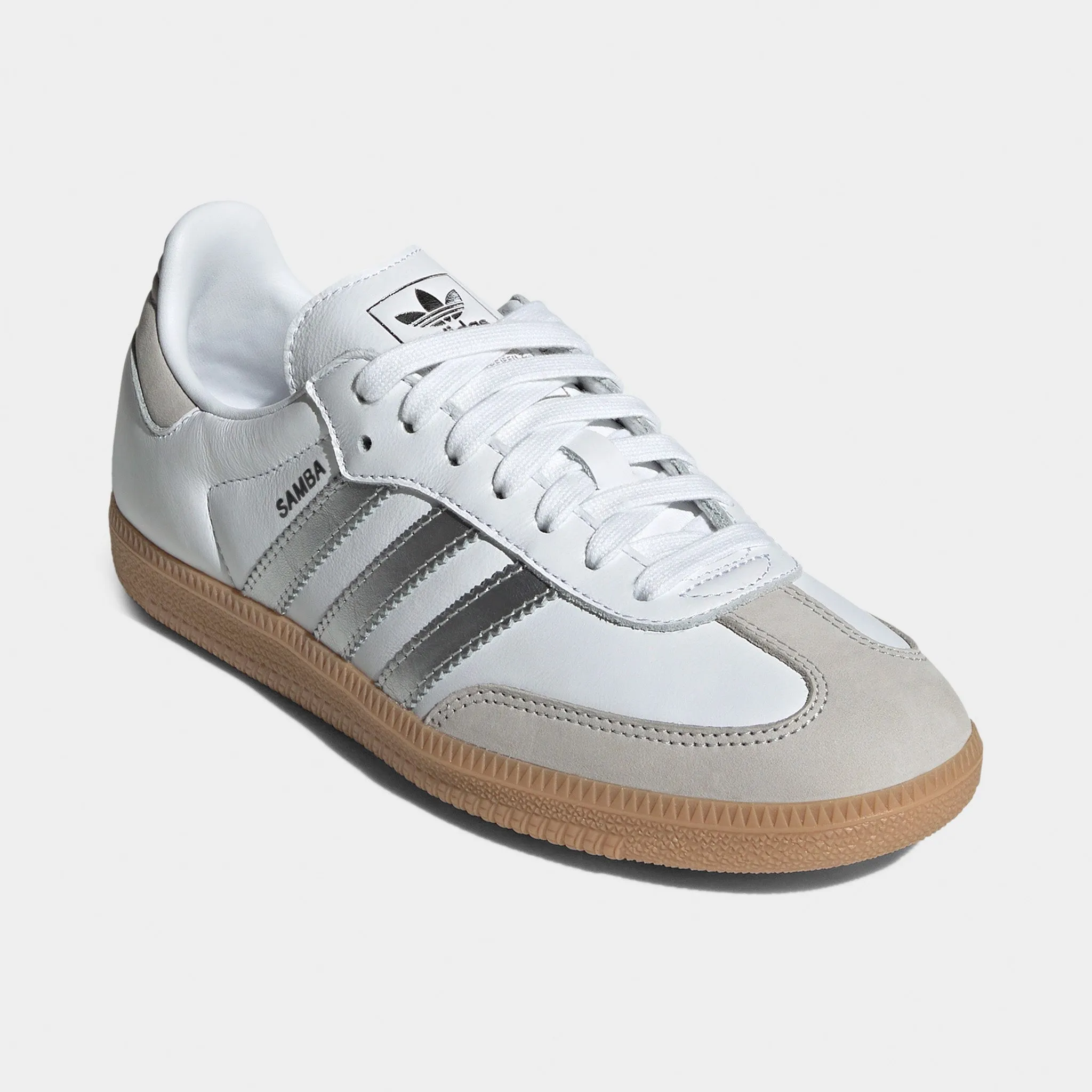 Body Movement Neutral Motion Control adidas Women's Samba OG White / Silver Metallic - Grey
