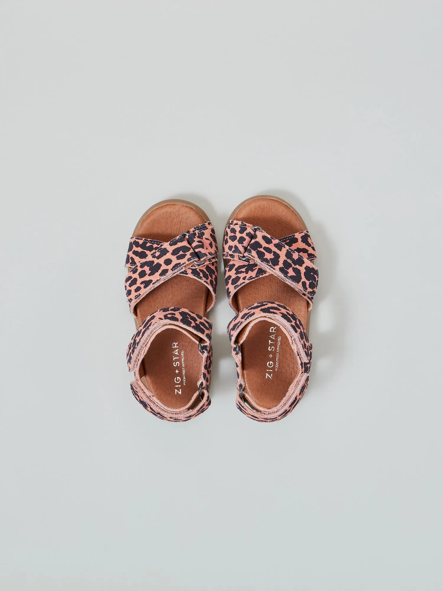 Rae Infant Cross-Strap Sandal Pink Animal Soft Mesh