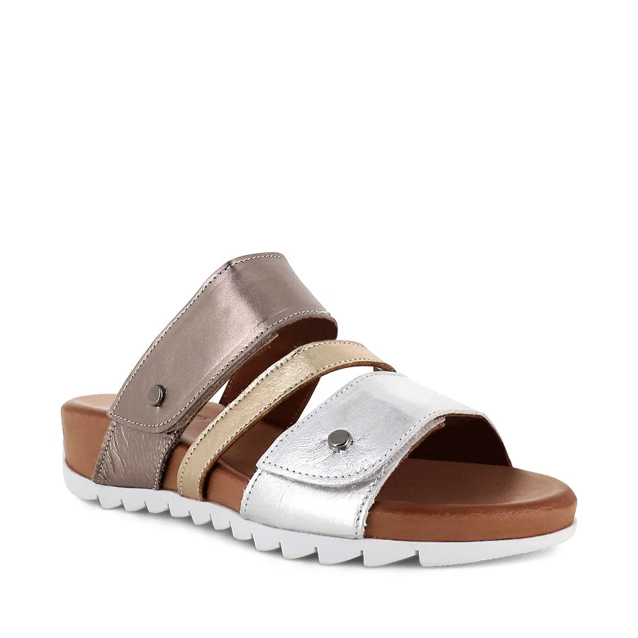 Indoor Wear Simple Footwear TIRAN - SILVER GOLD PEWTER