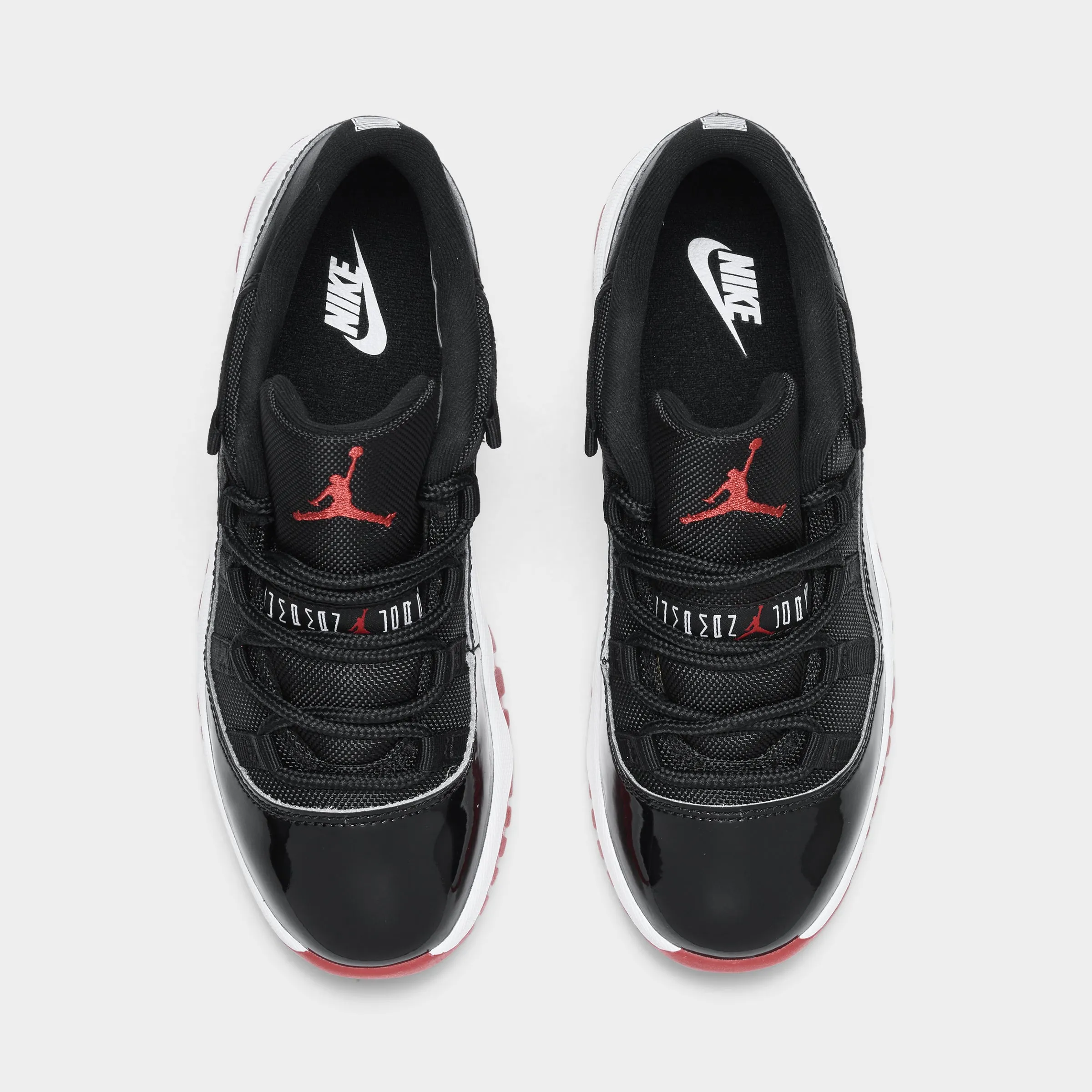 Lightweight Support Elastic Lacing Jordan 11 Retro Low PS Black / Varsity Red - White