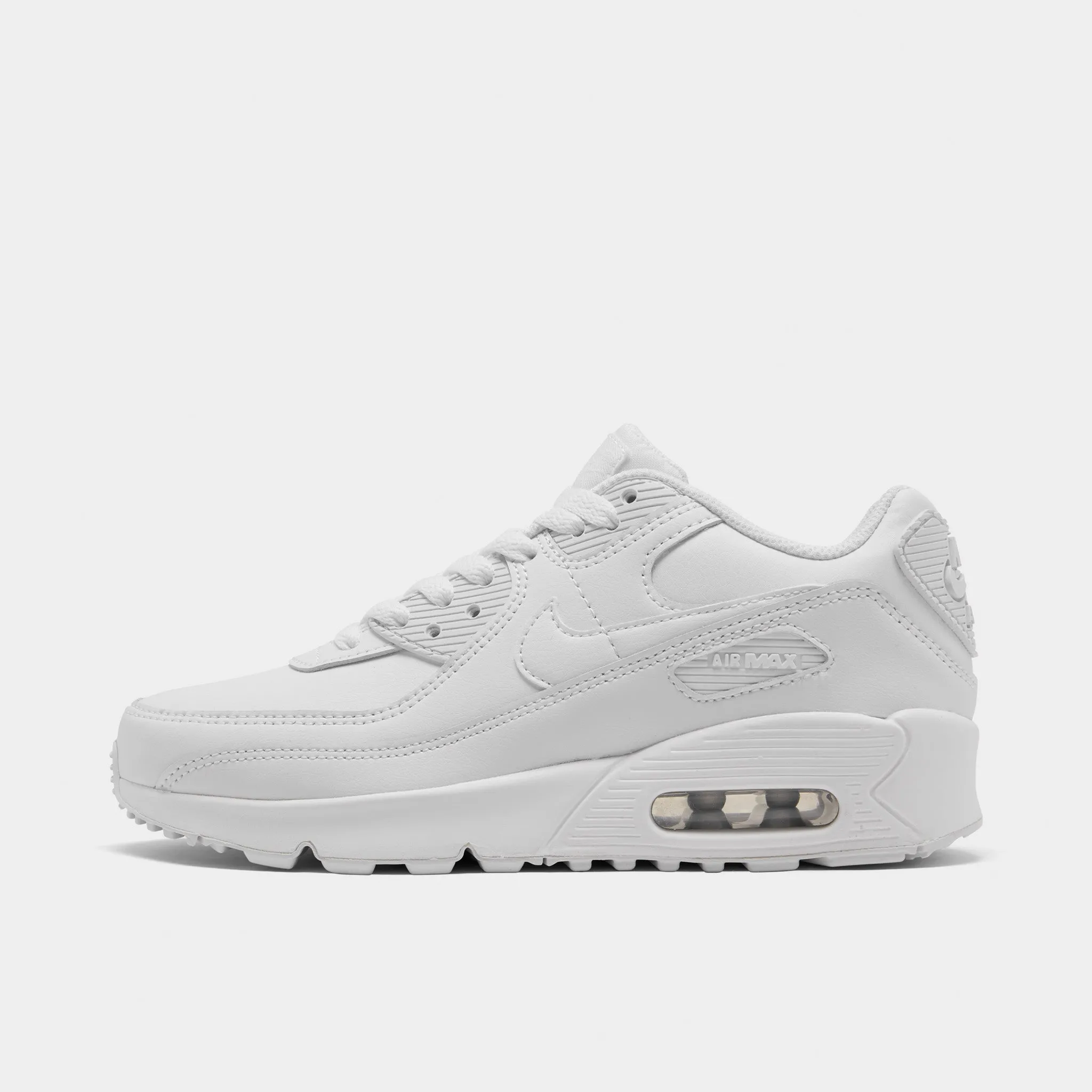 Nike Air Max 90 LTR GS White / White - Metallic Silver Mountain formal wearers' dress shoes