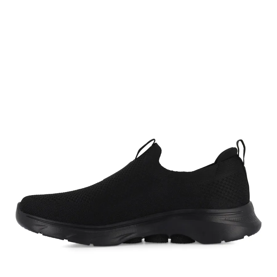 GO WALK 7 (M) - BLACK BLACK Sneaker Stores Sock Like Collar Fit