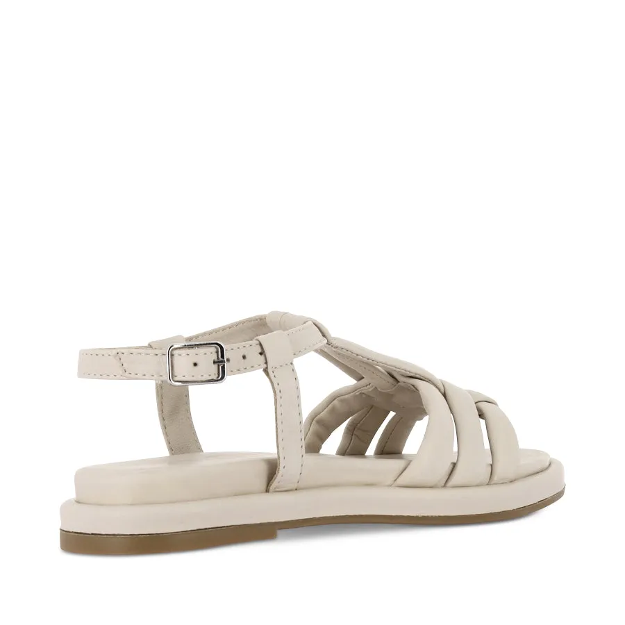 ALAYA A-3302 - WHITE LEATHER Wrap Tie Comfortable Vacation Sandals
