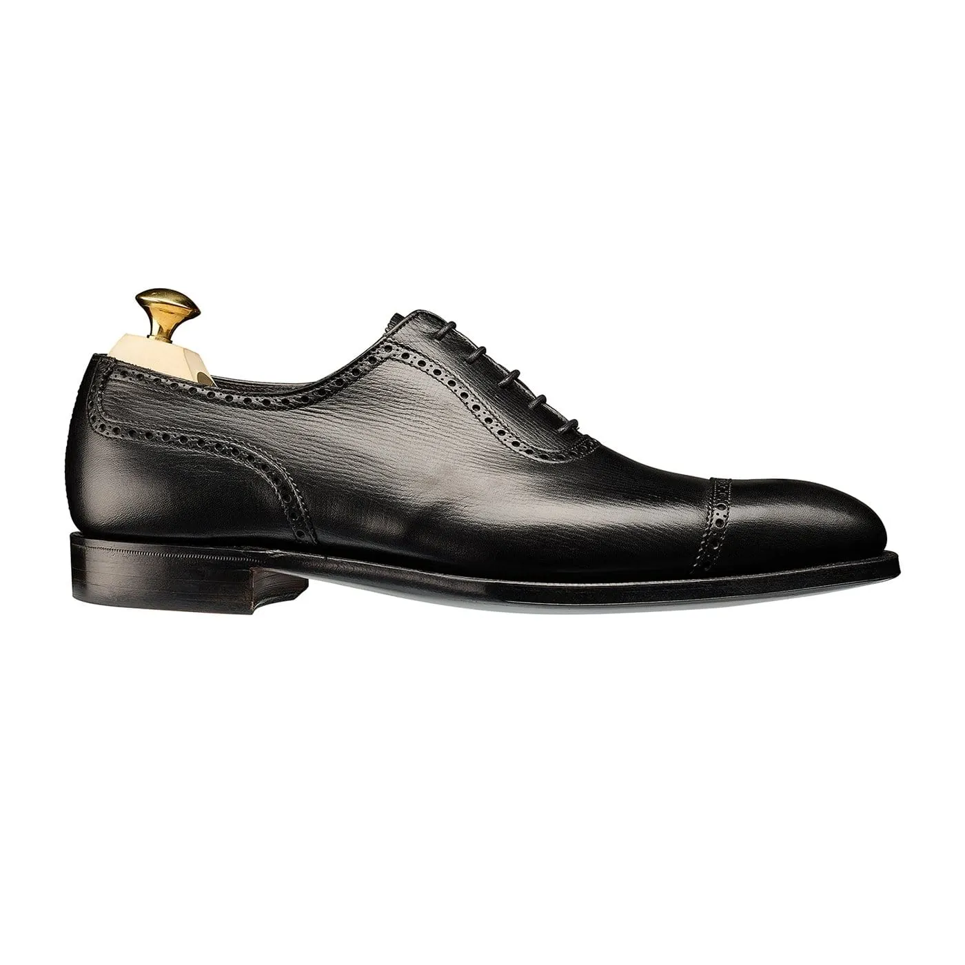 Albany 4 Black Willow Grain Stitched Oxfords