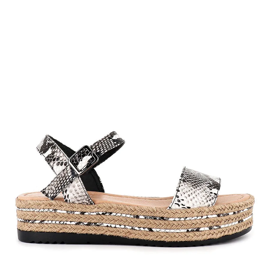 ALETHAS - BLACK WHITE SNAKE Velcro   closure