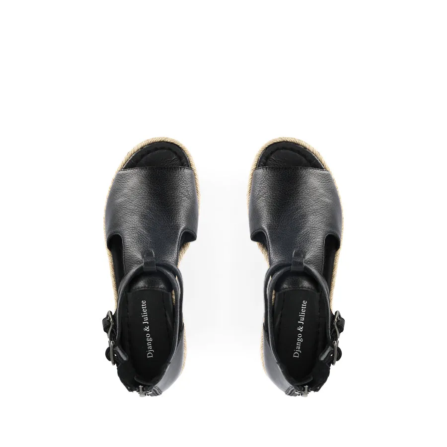 ALEXYS - BLACK LEATHER Edge Step Weekend Fun
