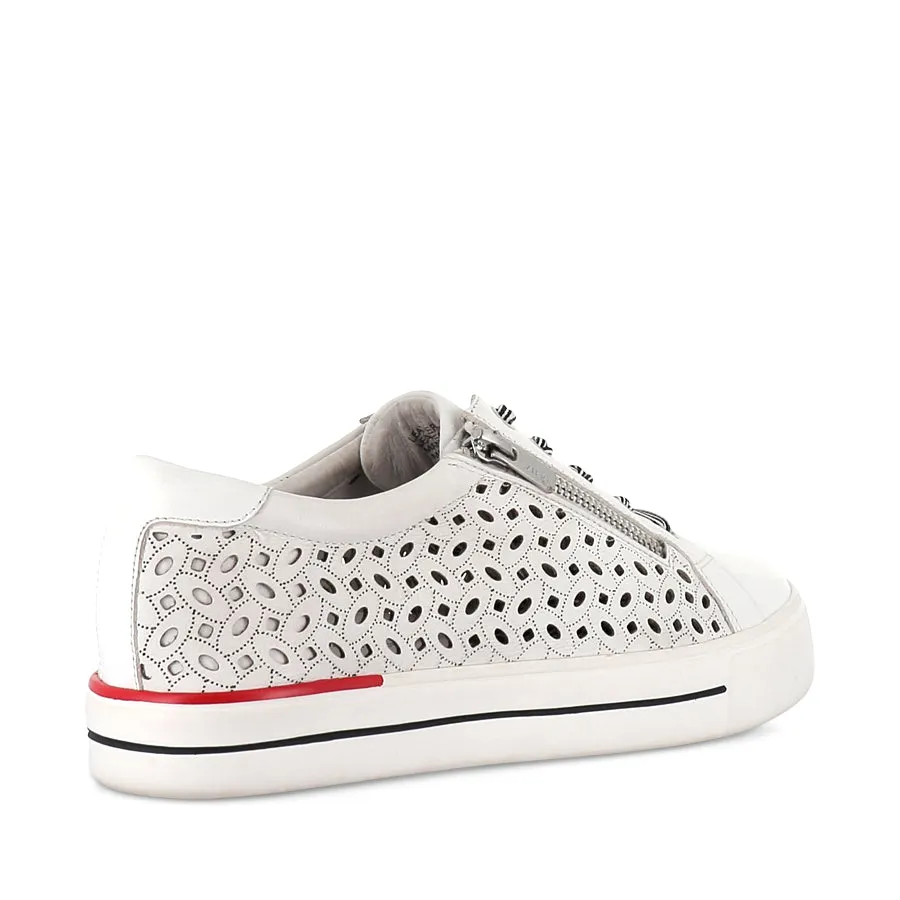 AYLEEN W - WHITE LEATHER Low   Top Style