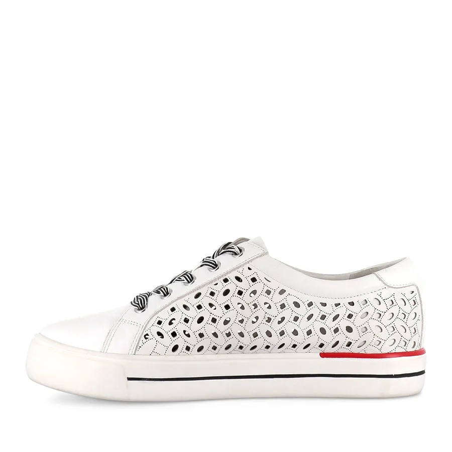AYLEEN W - WHITE LEATHER Abrasion Resistant Outsole