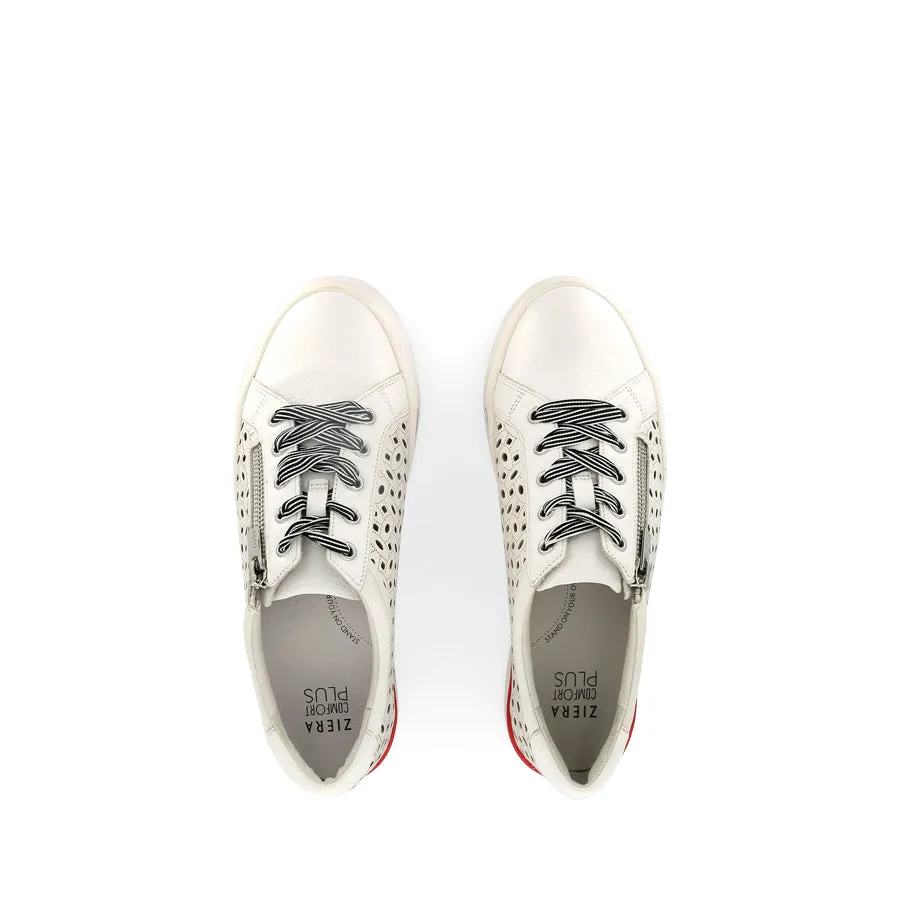 AYLEEN W - WHITE LEATHER Soft Arch Cool Running