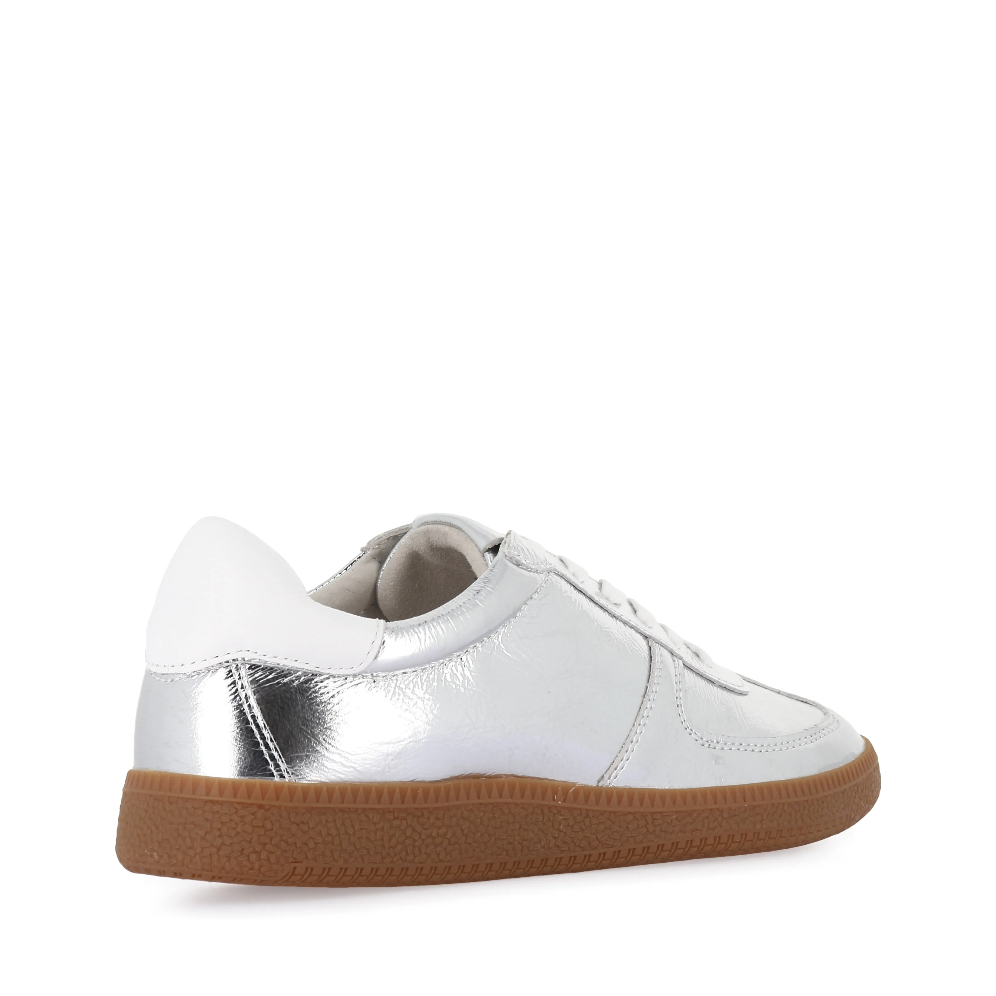 DARI - SILVER/GUM SHRUNKEN LEATHER Microfiber Overlay