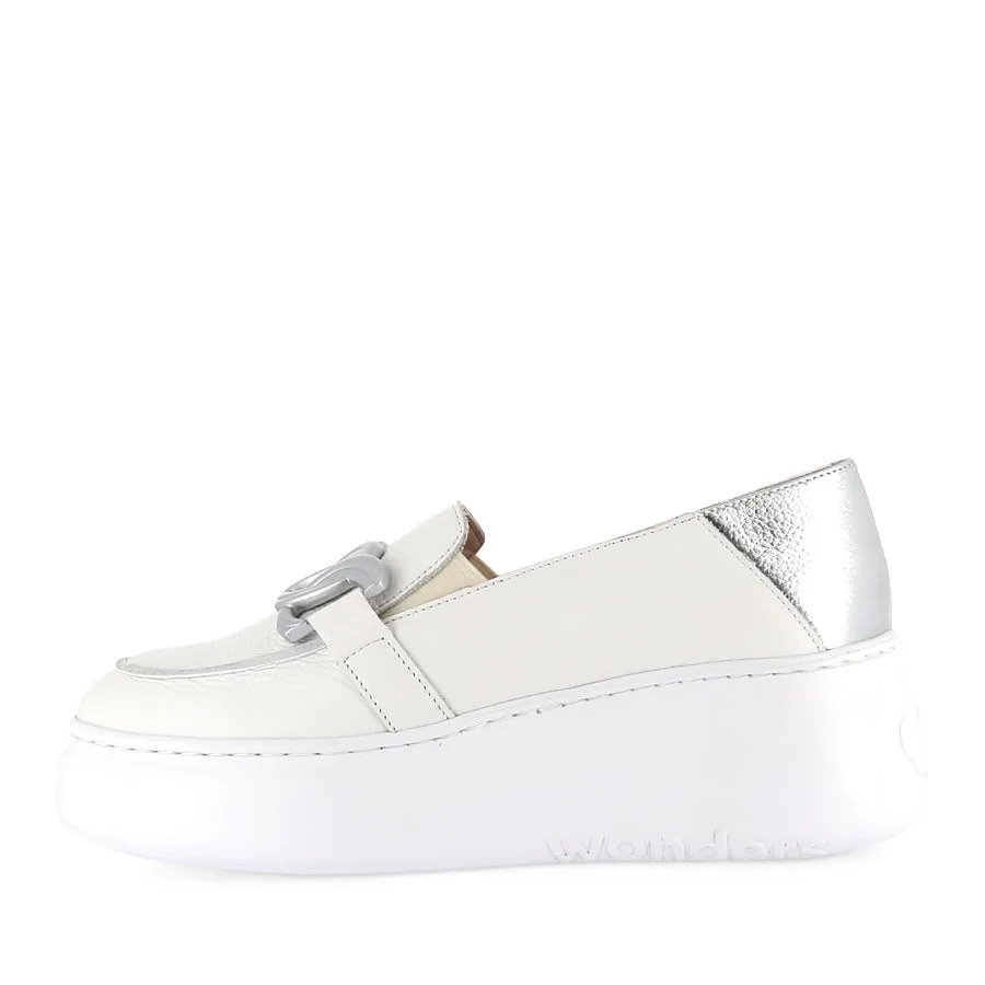 Slip-On Ease AMAS A-2634 - OFF WHITE/SILVER LEATHER
