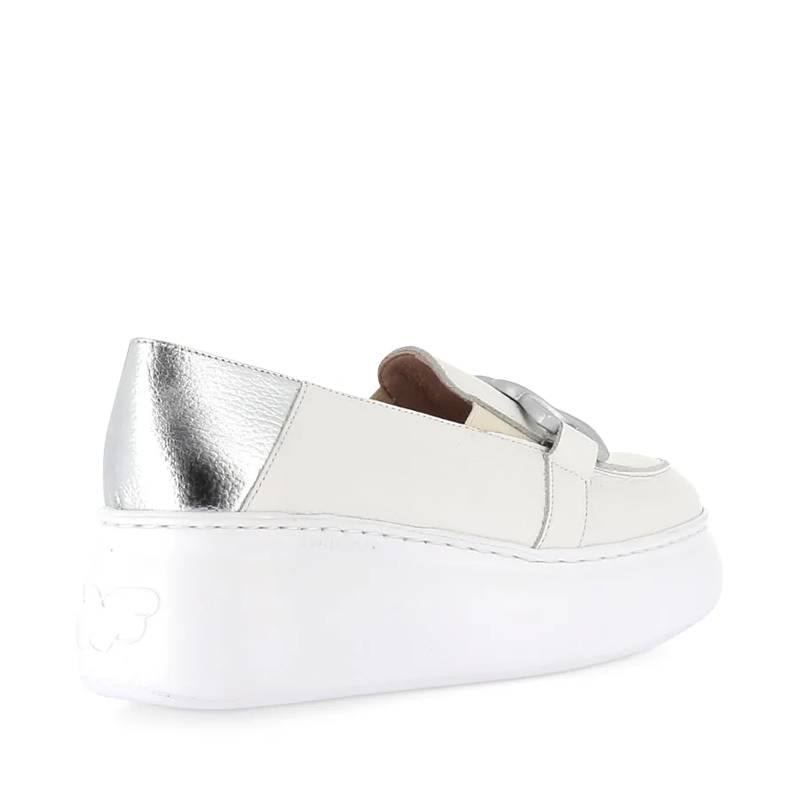 music fest AMAS A-2634 - OFF WHITE/SILVER LEATHER