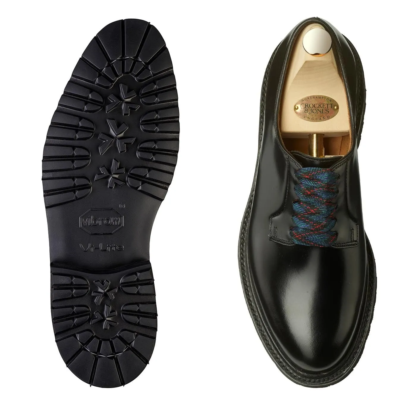 Amelia Black Cavalry Calf Leather Tread Office Ready Outfit