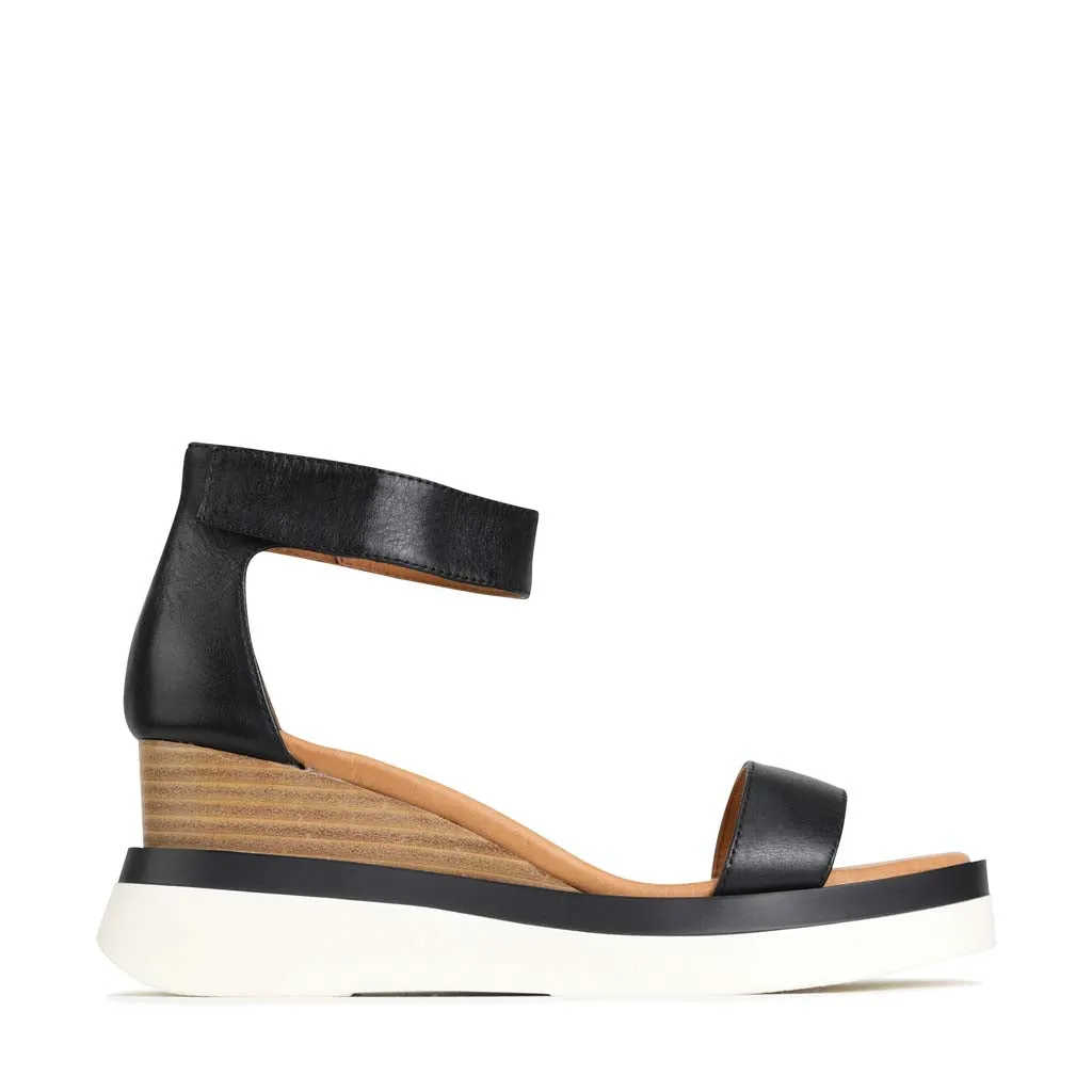 All-Day Wear Show Night SASKINA LEATHER WEDGE SANDALS