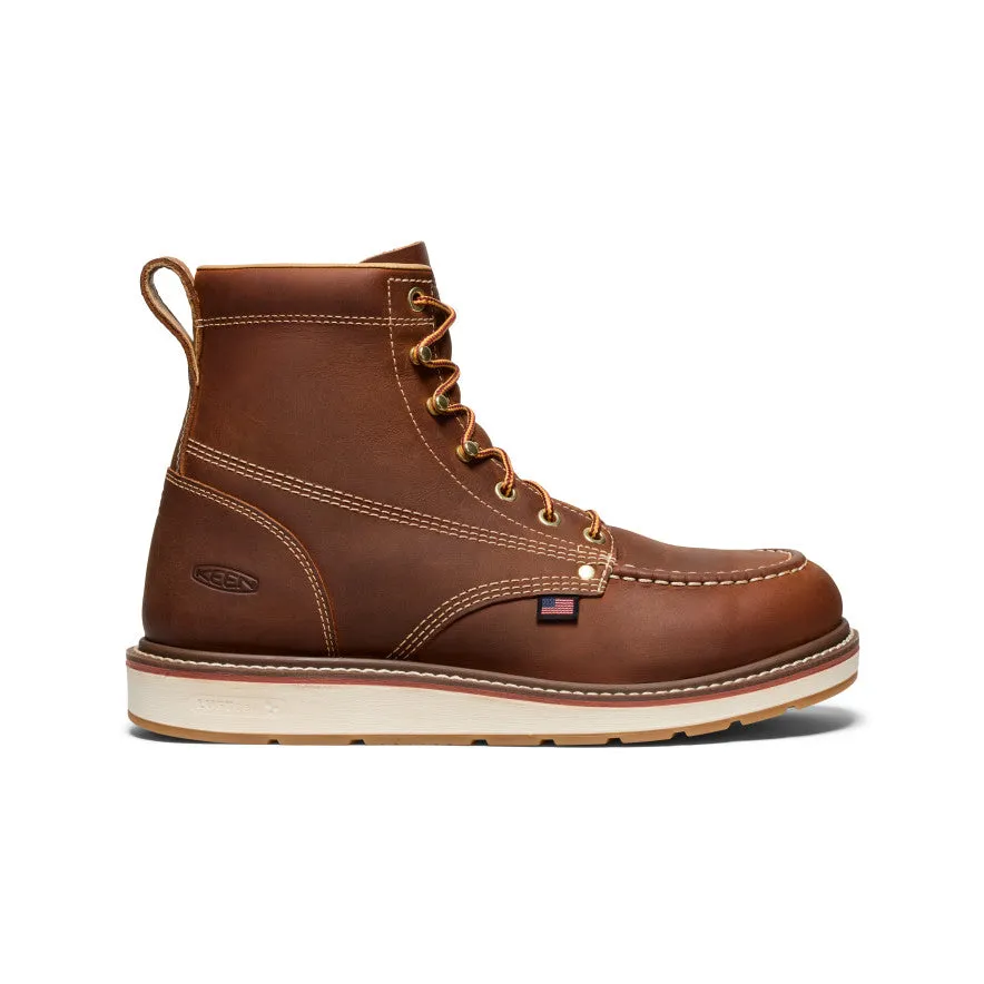 Men's Liberty 6" Boot (Soft Toe)  |  Leather Brown/Birch Plain Glam traction