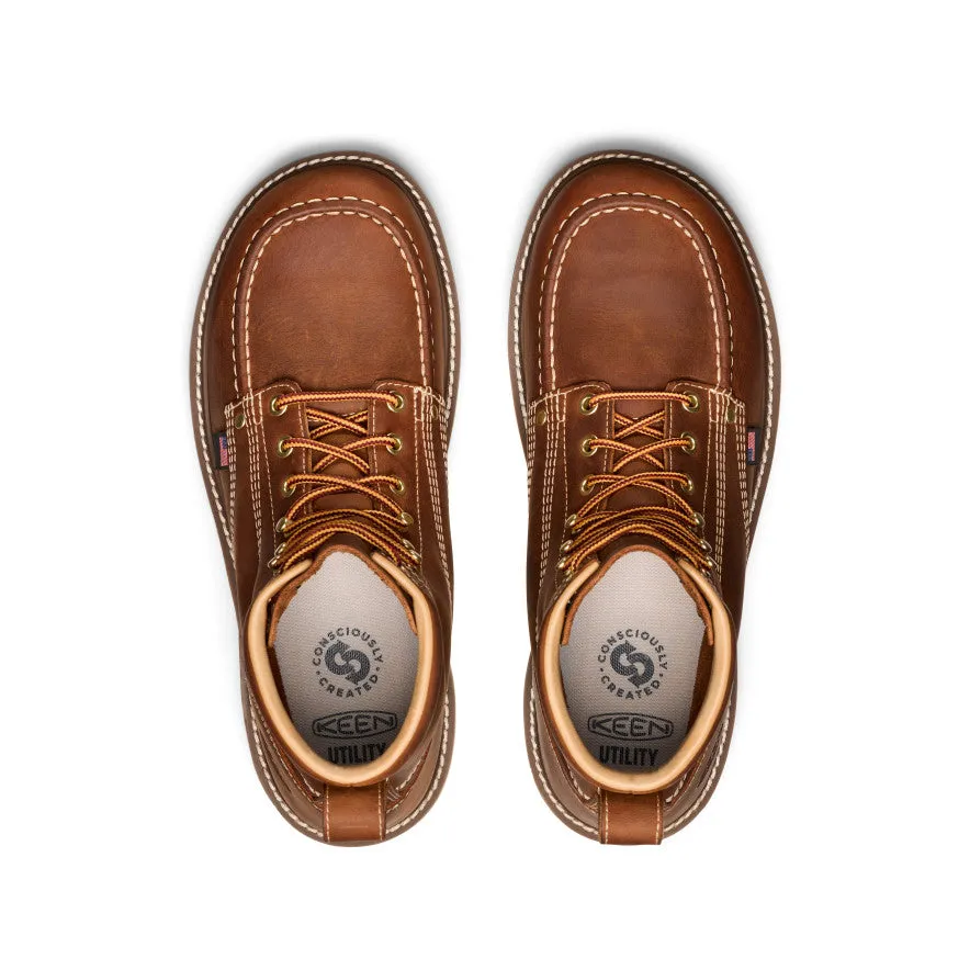 Men's Liberty 6" Boot (Soft Toe)  |  Leather Brown/Birch soccer players - specific benefits diabetic-friendly