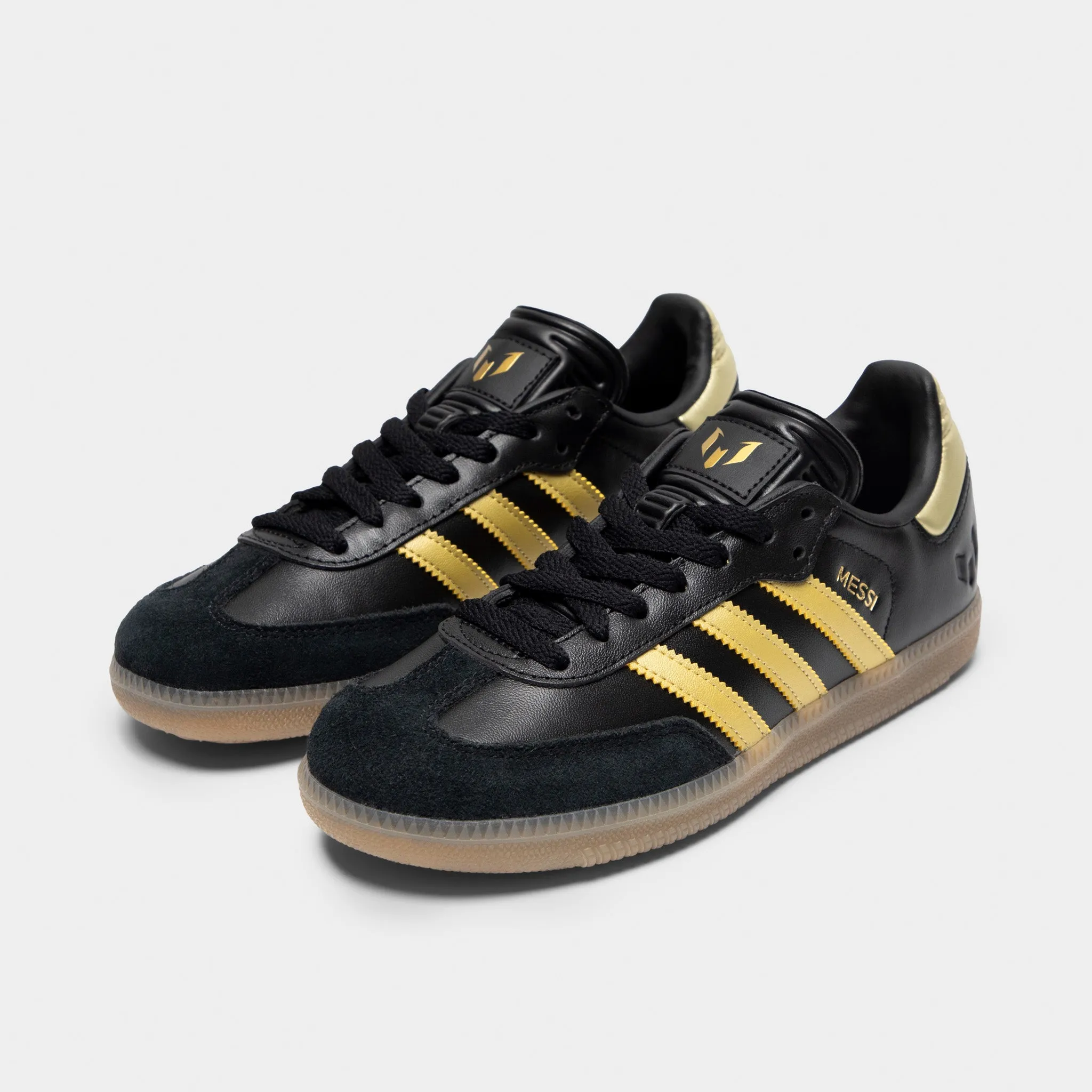 adidas Juniors' Samba Messi Core Black / Gold Metallic - Gum Natural Stride