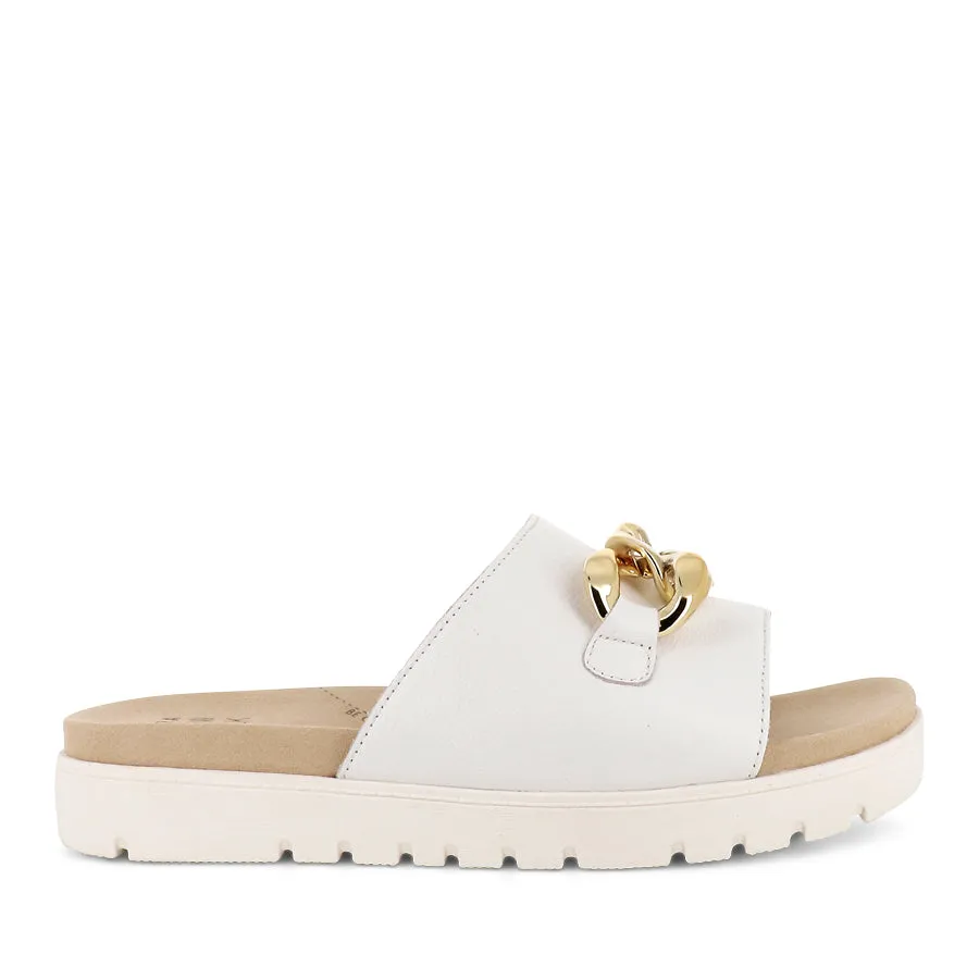 Comfortable relaxation Zip Up NARRY XW - WHITE LEATHER