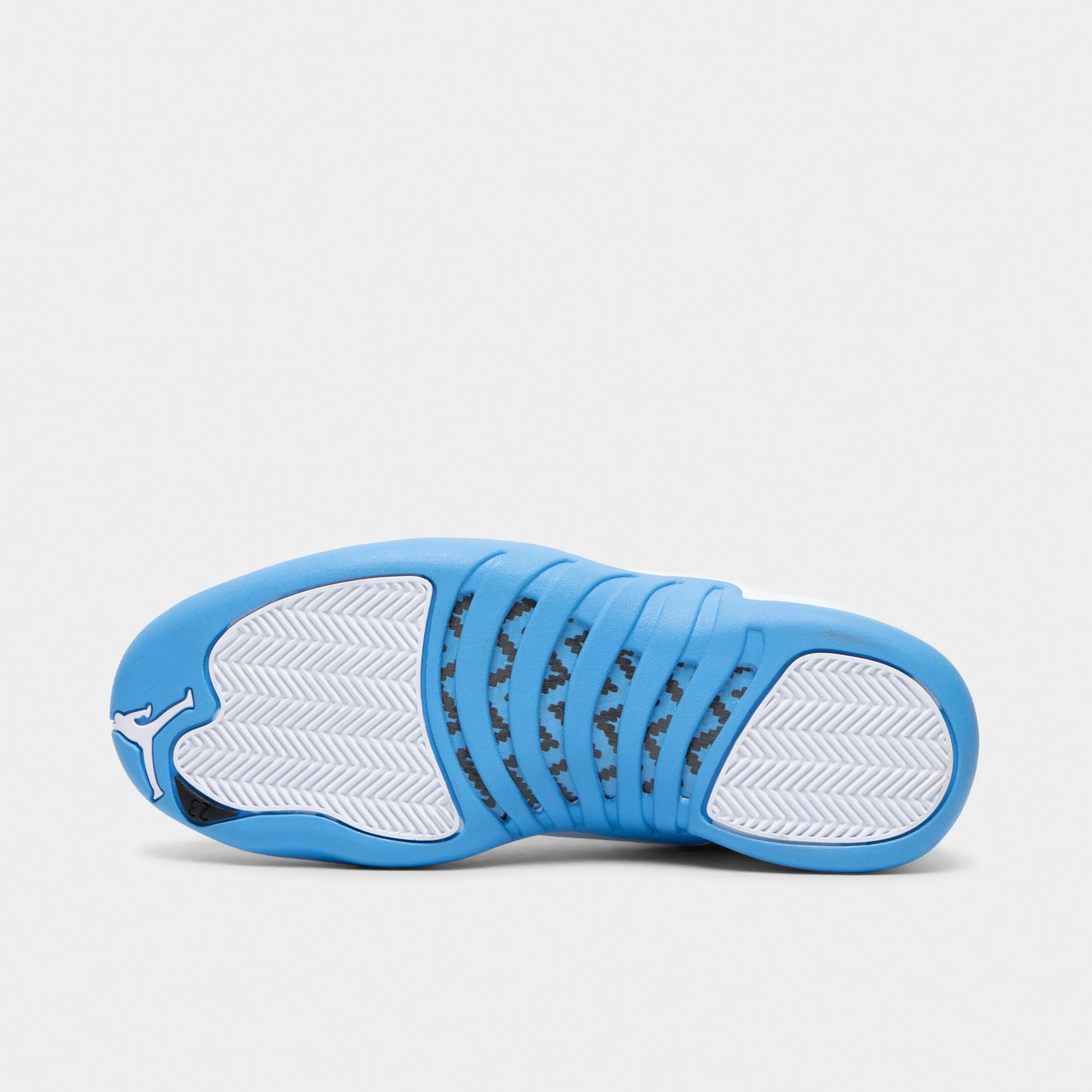Jordan 12 Retro White / University Blue - Metallic Silver Elastic Strap Active Look