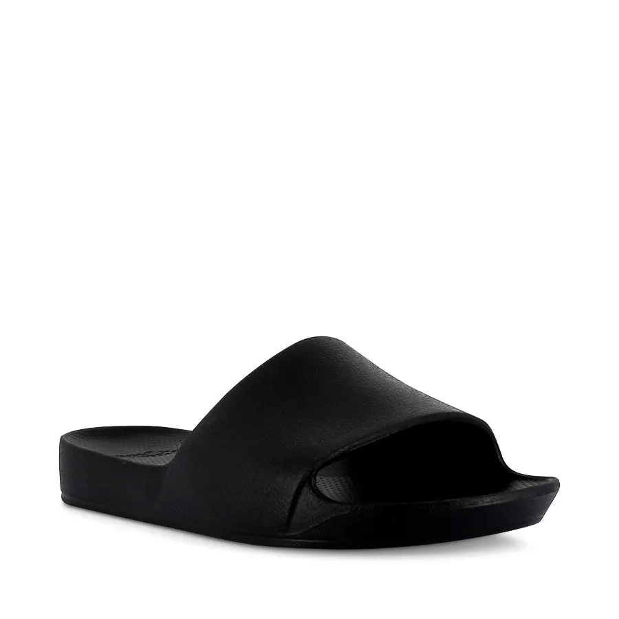 Washable ARCH SUPPORT SLIDES - BLACK