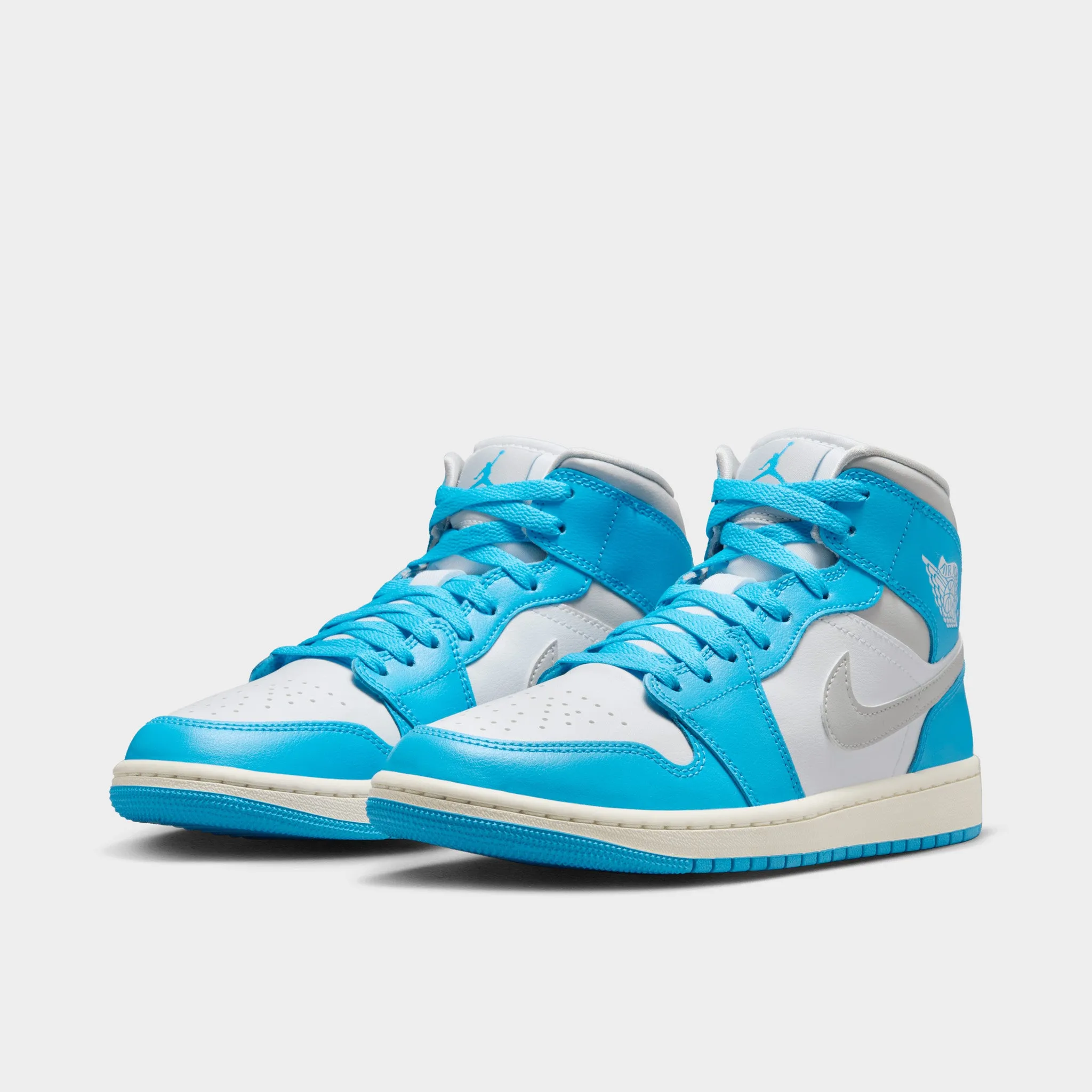 Jordan Women's 1 Mid Dark Powder Blue / Neutral Grey - White All-around durability Daily Moves