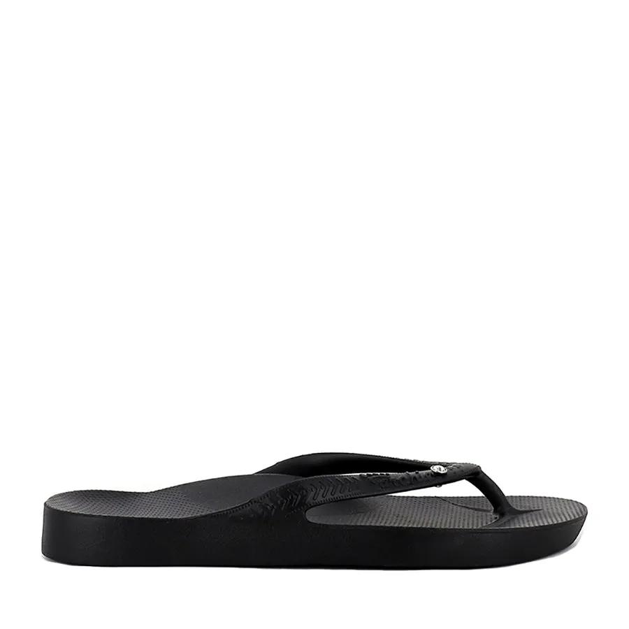 ARCH SUPPORT THONGS - BLACK CRYSTAL Lightweight Flats