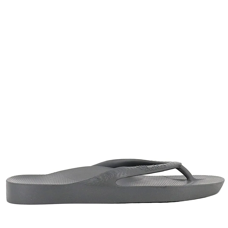 ARCH SUPPORT THONGS - CHARCOAL Lightweight Design Embellished