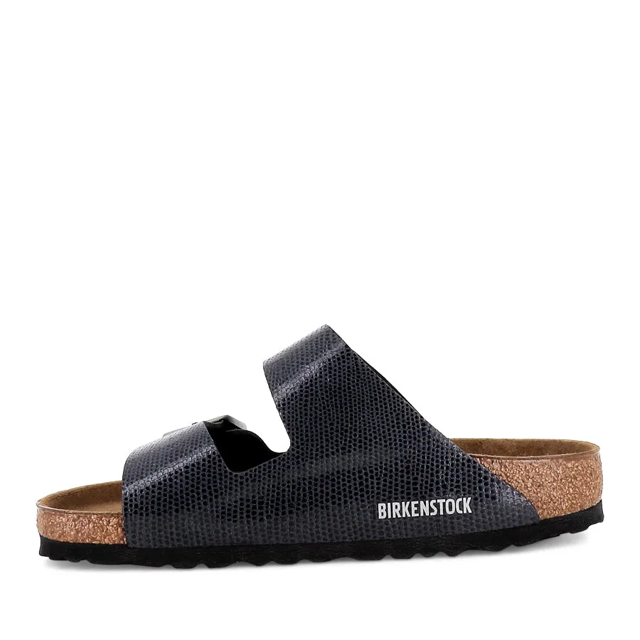 Supportive ARIZONA BIRKO-FLOR MAGICAL METALLIC - MIDNIGHT LEATHER