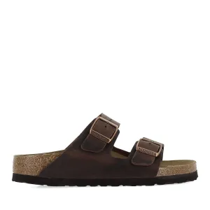 ARIZONA NATURAL LEATHER NARROW - HABANA LEATHER Water-Resistant Slides Light