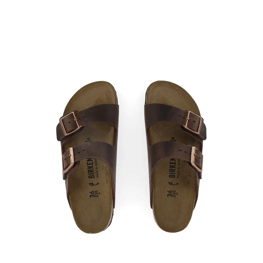 Comfort collar Beach Fit Slip ARIZONA NATURAL LEATHER NARROW - HABANA LEATHER