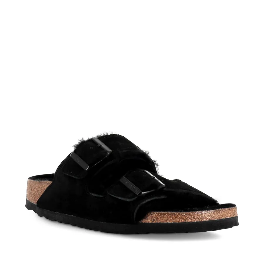 ARIZONA SHEARLING NARROW - BLACK SUEDE Simple Travel Sandals Comfortable relaxation