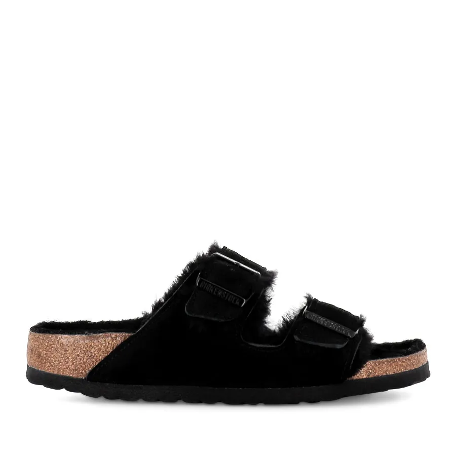 foldable ARIZONA SHEARLING NARROW - BLACK SUEDE