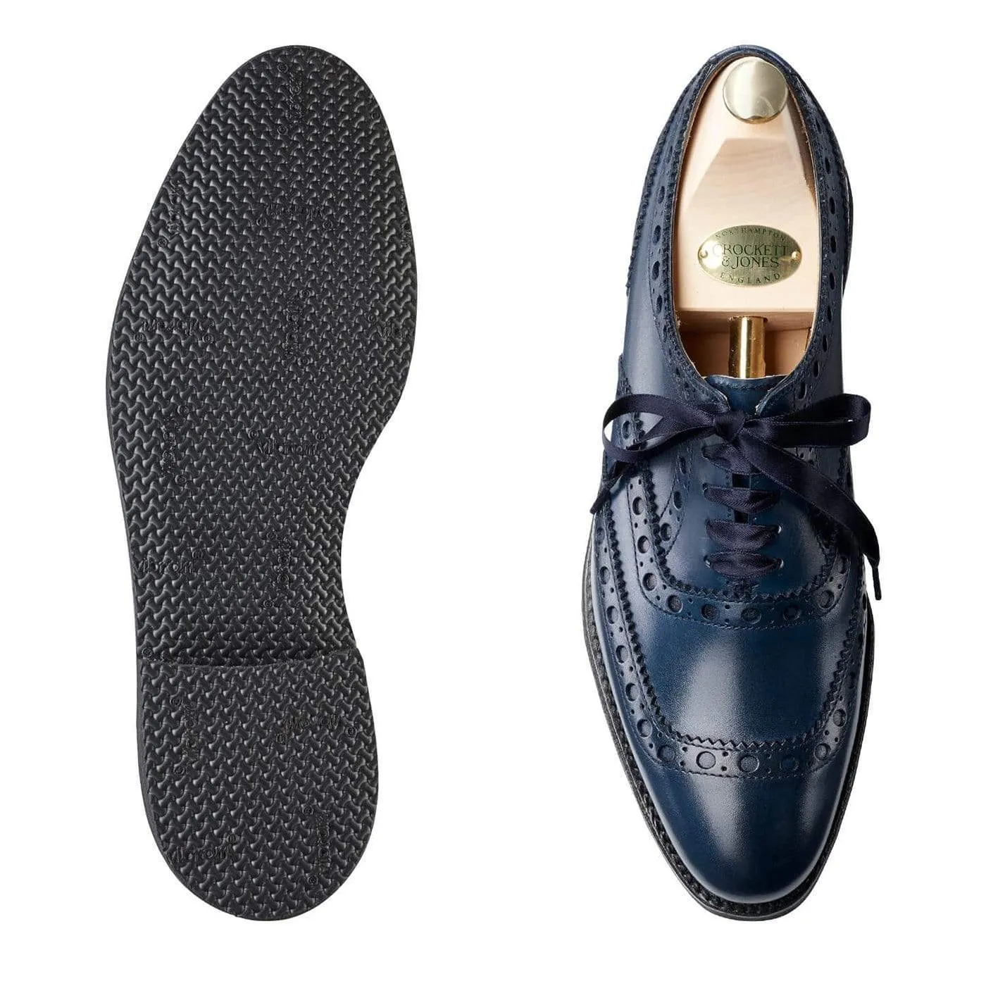 Anna Blue Burnished Calf Full Grain Oxfords Elegant Comfort