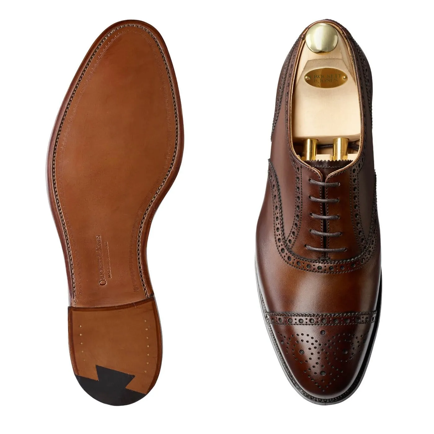 Handcrafted Oxfords Classic Look Shoes Westfield Dark Brown Burnished Calf