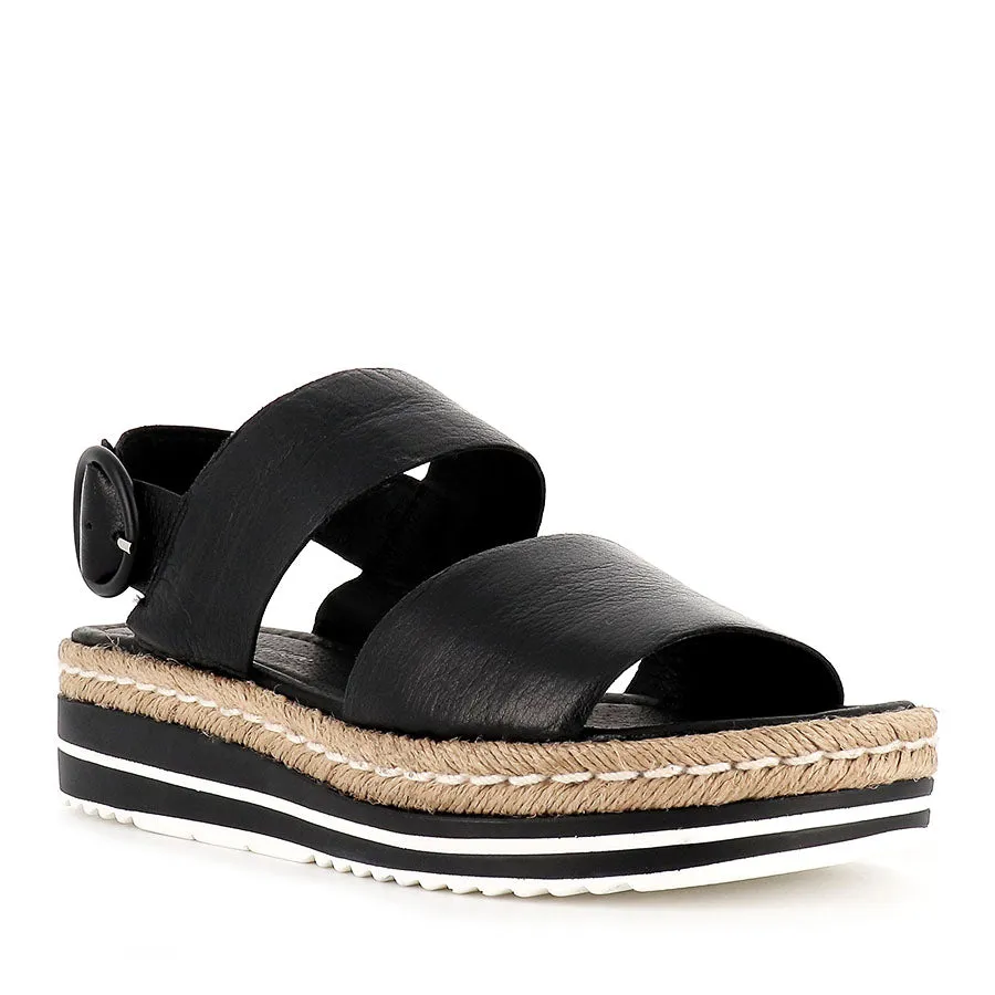 Leopard Touch ATHA - BLACK LEATHER