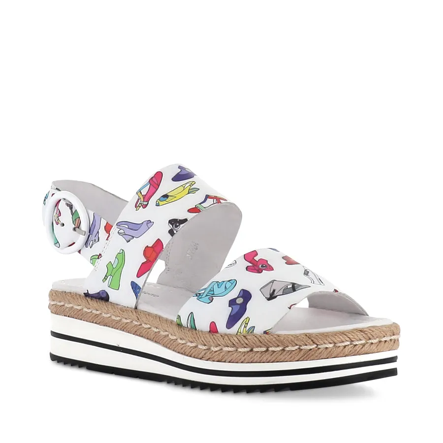 Classic Comfort ATHA - WHITE SHOE PRINT LEATHER